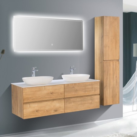 Pack Singapour 150cm Chêne naturel | double vasque Pack Singapour 150cm Chêne naturel | double vasque