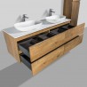 Pack Singapour 150cm Chêne naturel | double vasque Pack Singapour 150cm Chêne naturel | double vasque