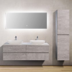 Pack Singapour 150cm Béton | double vasque