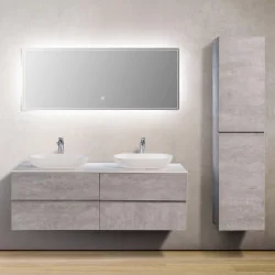 Pack Singapour 150cm Béton | double vasque