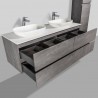 Pack Singapour 150cm Béton | double vasque Pack Singapour 150cm Béton | double vasque