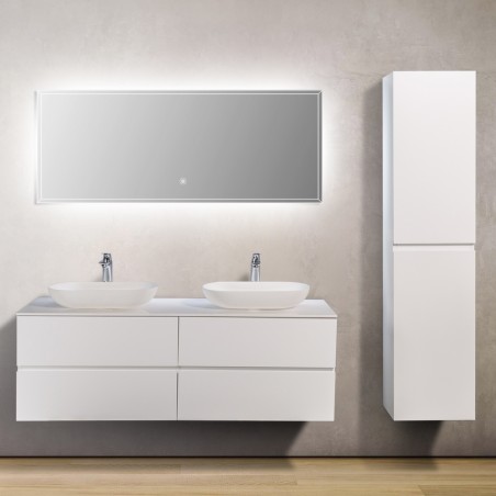 Pack Singapour 150cm Blanc brillant | double vasque Pack Singapour 150cm Blanc brillant | double vasque