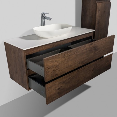 Ensemble meuble de salle de bain Singapour 120 cm | Chêne foncé Ensemble meuble de salle de bain Singapour 120 cm | Chêne foncé