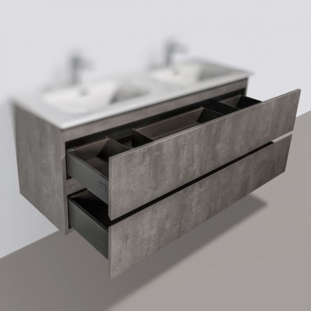 Meuble sous-vasque | Trinité 120cm double béton Meuble sous-vasque | Trinité 120cm double béton