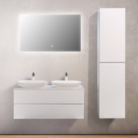 Ensemble meuble de salle de bain Singapour 120 cm | Blanc laqué mat