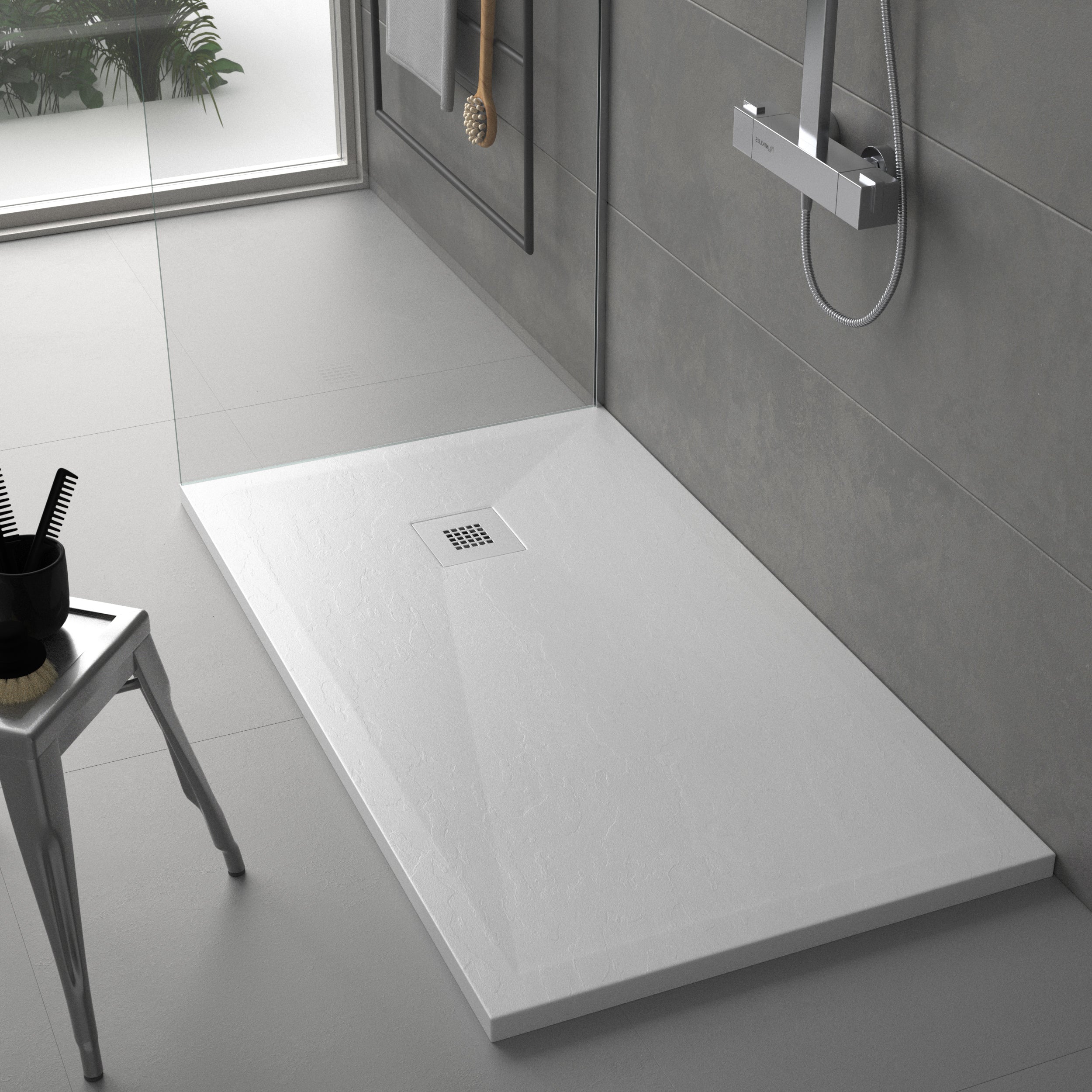 Receveur de douche Plus Ardoise | Blanc Duplach