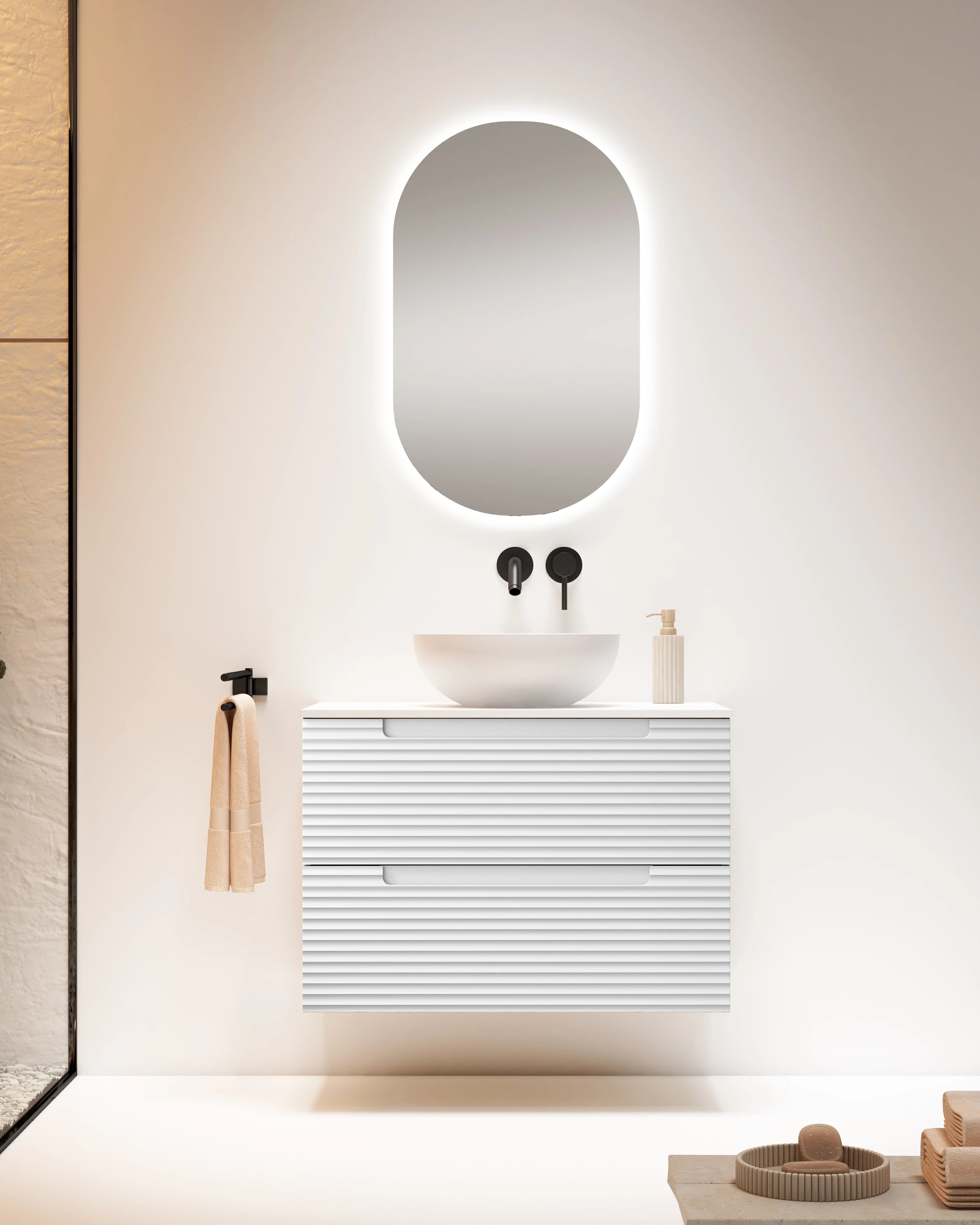 Ensemble KYOTO 80 vasque à poser | Blanc VISOBATH