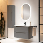 ensembles meubles de salles de bains kyoto 80cm gris cendré