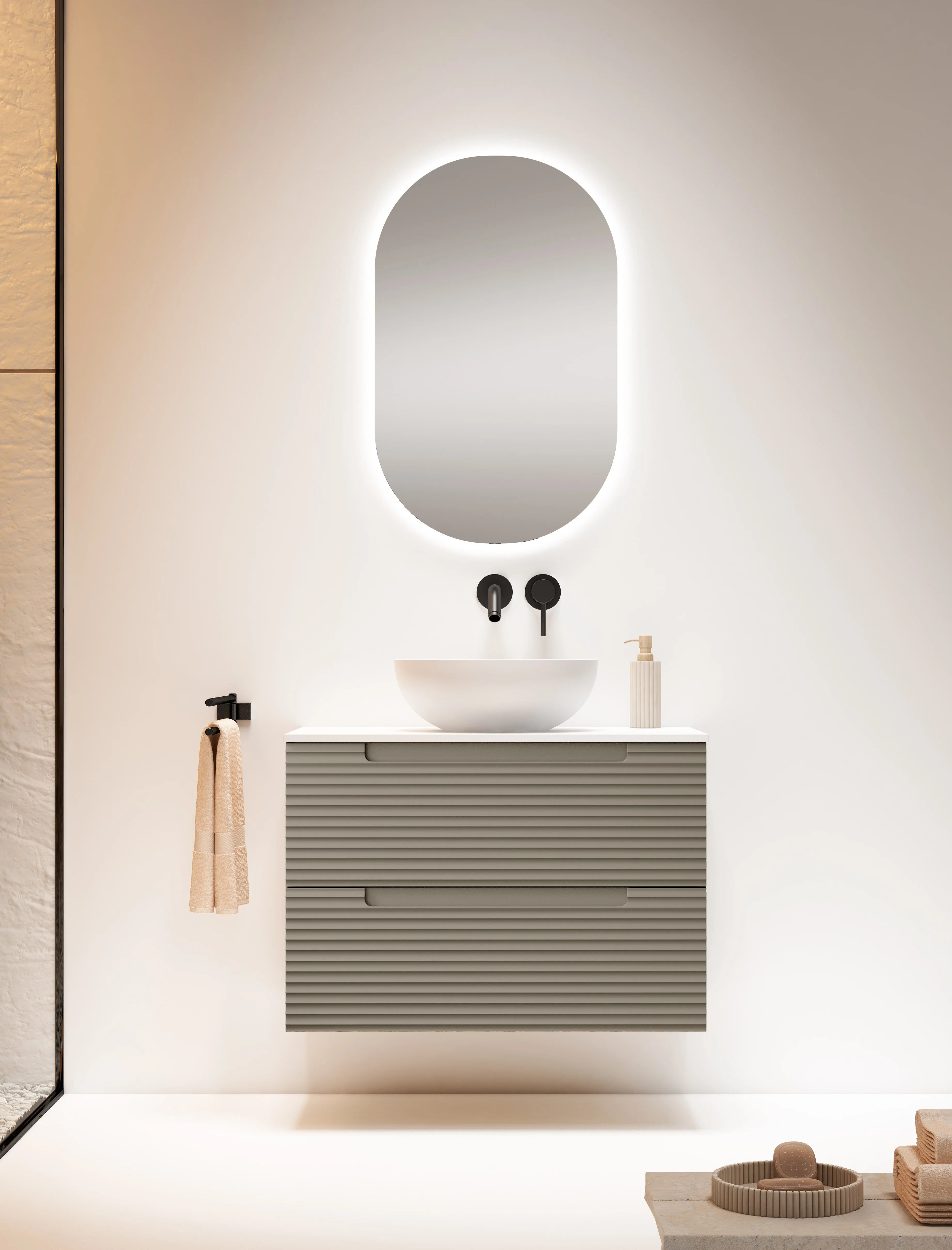 Ensemble KYOTO 80 vasque à poser | Quartz VISOBATH