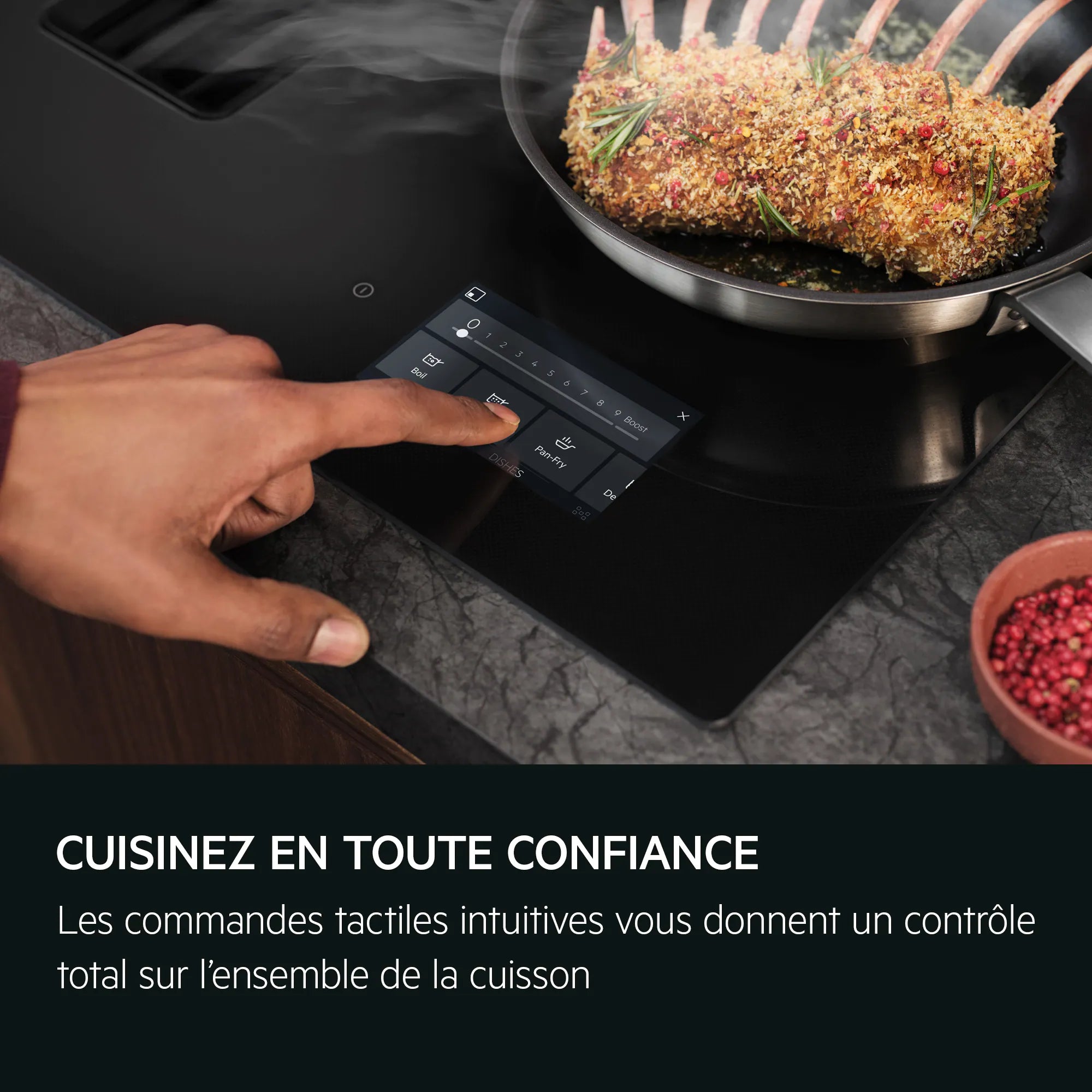 Plaque induction avec hotte intégrée 80 cm AEG TU84CF43CB AEG