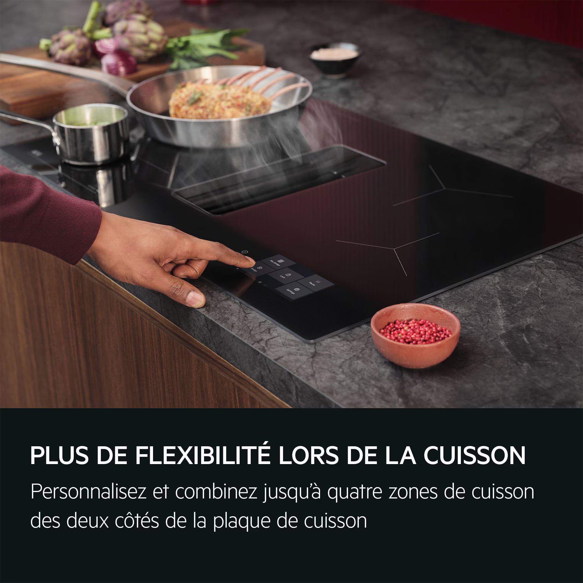 Plaque induction avec hotte intégrée 80 cm AEG TU84CF43CB AEG