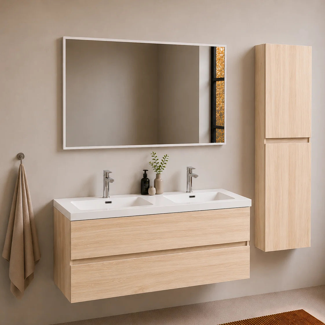 Ensemble Trinité 120 cm | Chêne clair Carre maison