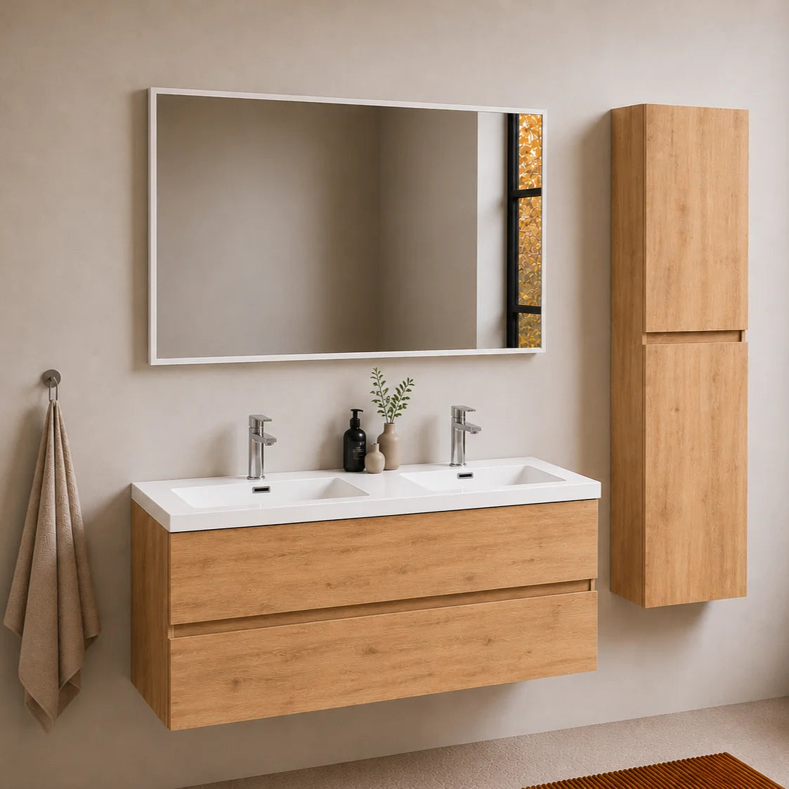 Ensemble Trinité 120 cm | Chêne naturel Carre maison