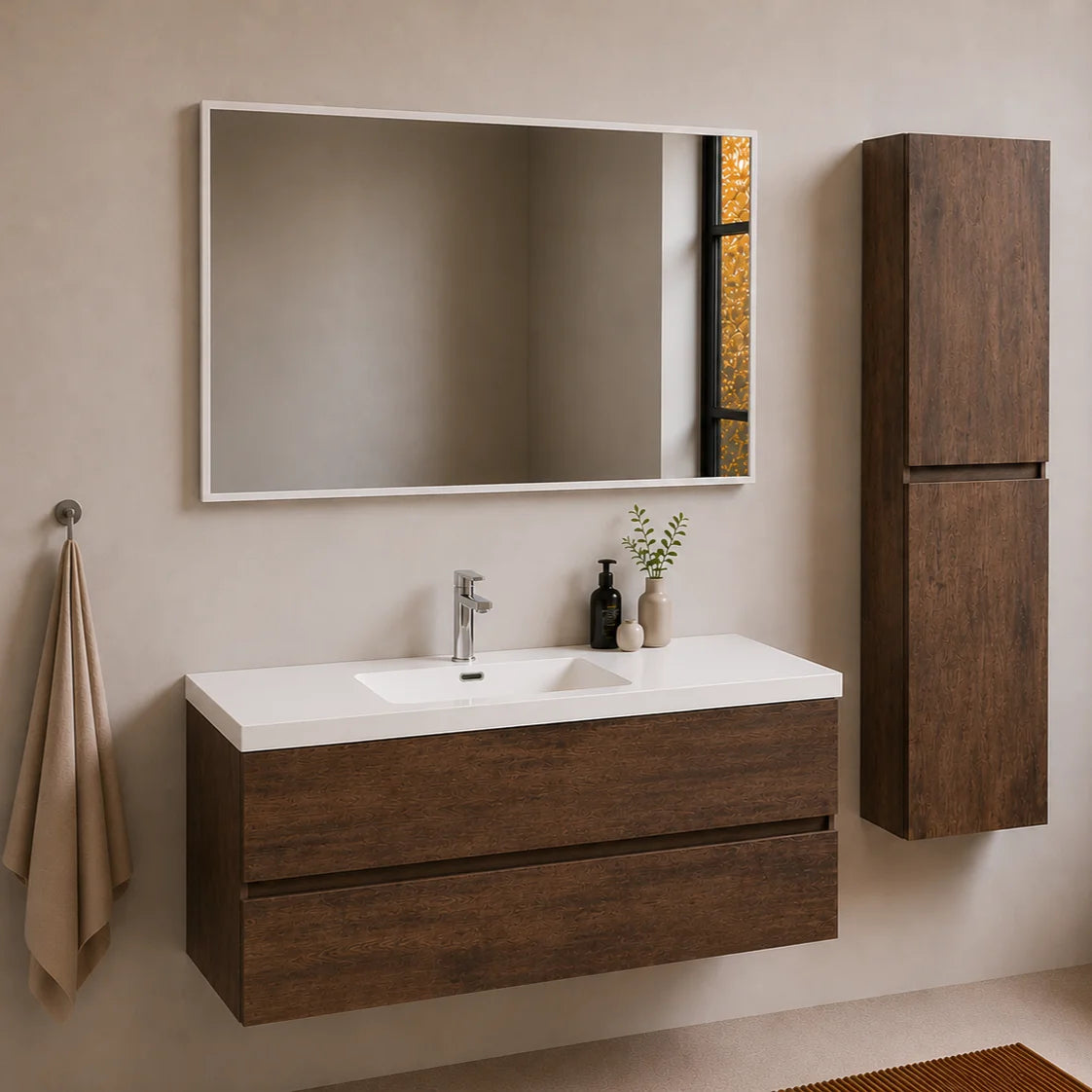 Ensemble Trinité 120 cm | Chêne foncé Carre maison