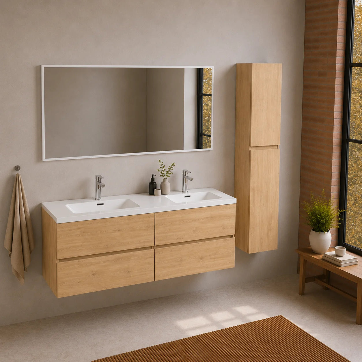 Ensemble Trinité 150 cm | Chêne naturel Carre maison