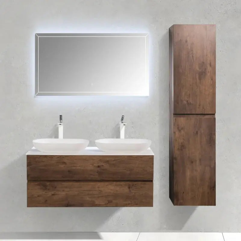 Ensemble Singapour 120 cm | Chêne foncé Carre maison