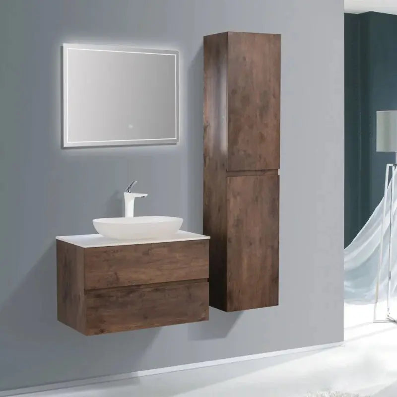 Ensemble Singapour 80 cm | Chêne foncé Carre maison