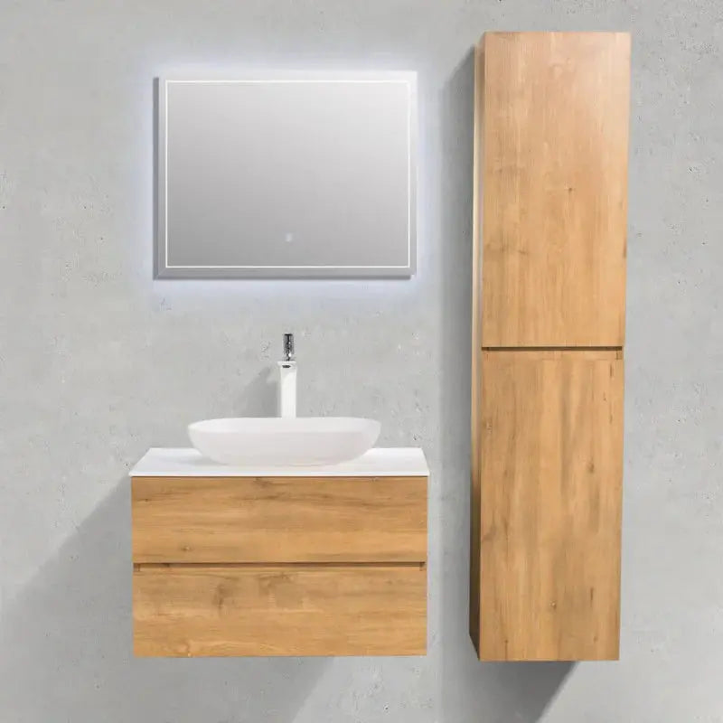 Ensemble Singapour 80 cm | Chêne naturel Carre maison