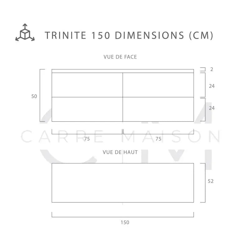 Ensemble Trinité 150 cm | Chêne clair Carre maison