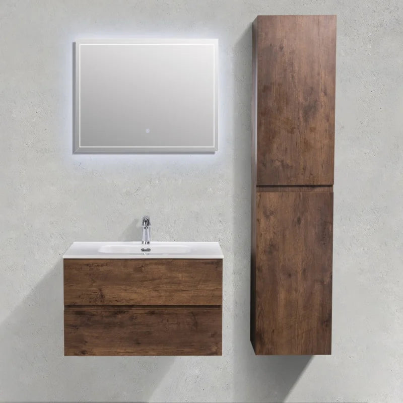 Ensemble Trinité 80 cm | Chêne foncé Carre maison