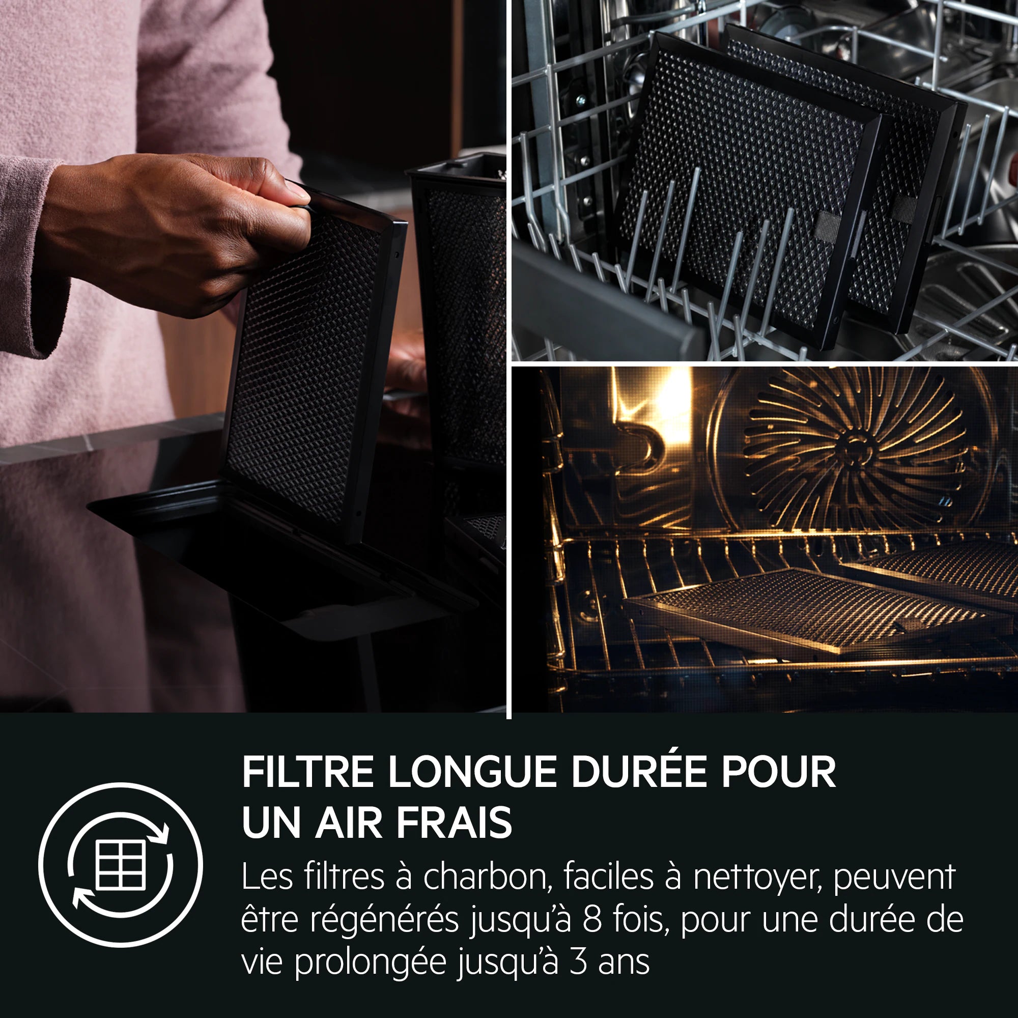 Plaque induction avec hotte intégrée 70 cm AEG TH74CB03FZ AEG