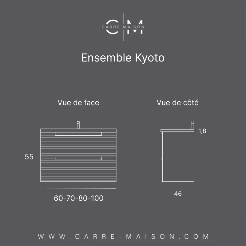 Ensemble KYOTO 100cm | Noyer VISOBATH
