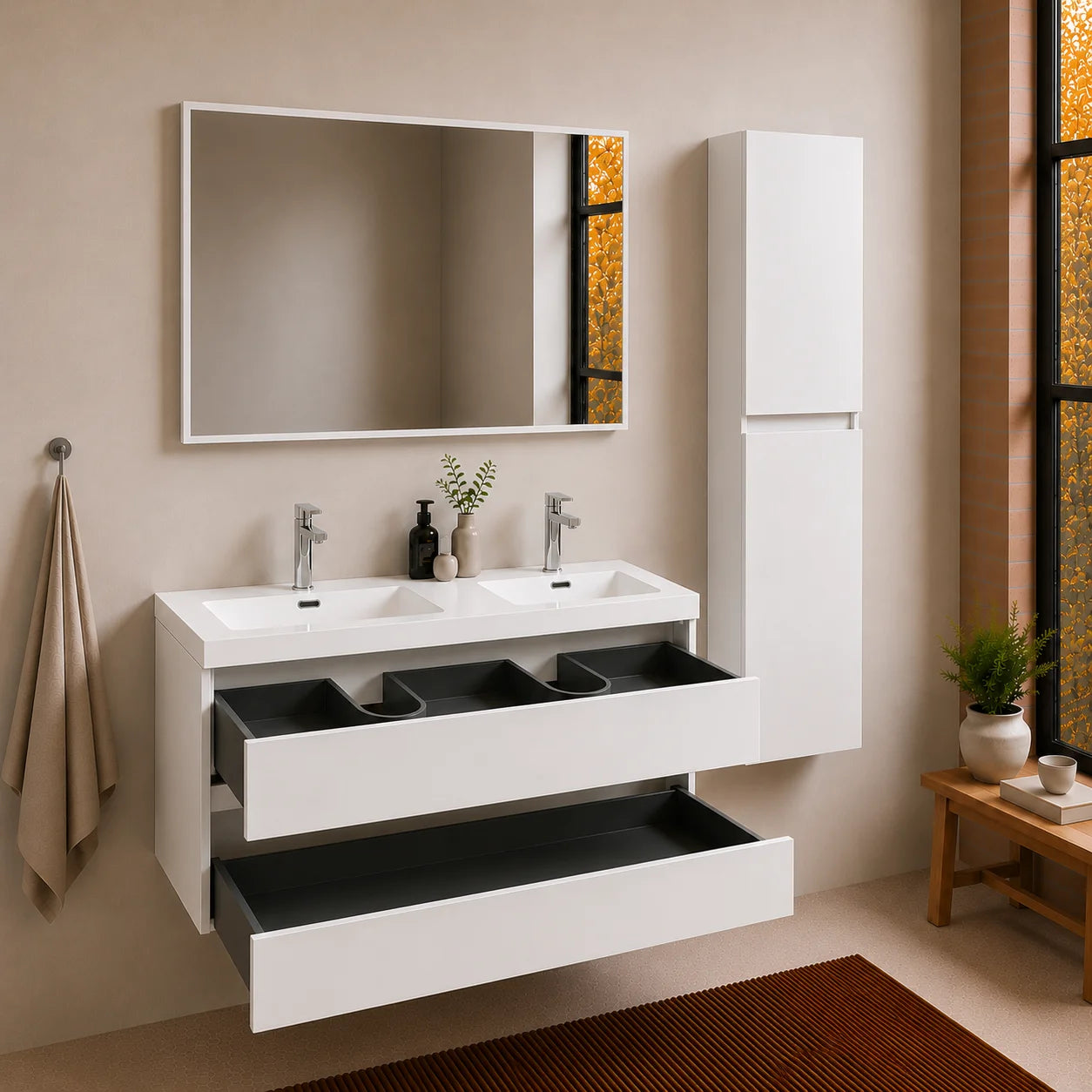 Ensemble Trinité 120 cm | Blanc Carre maison