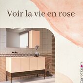 Du rose et du bois massif : que demander de plus pour une salle de bain élégante et un tantinet rétro ?!

#carremaison #architectedinterieur #salledebain